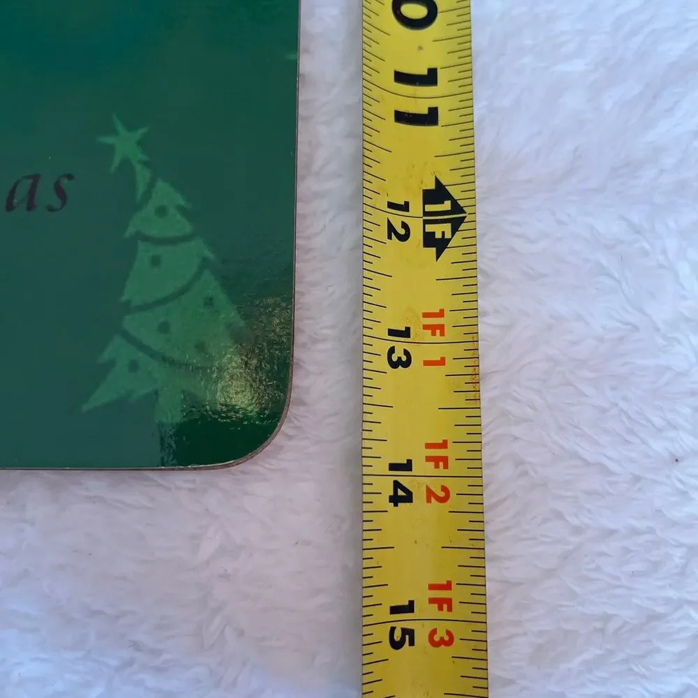 Set of 6 Christmas Tree &‎ Wreath Cork Placemats Holiday Red & Green Dinner Mats